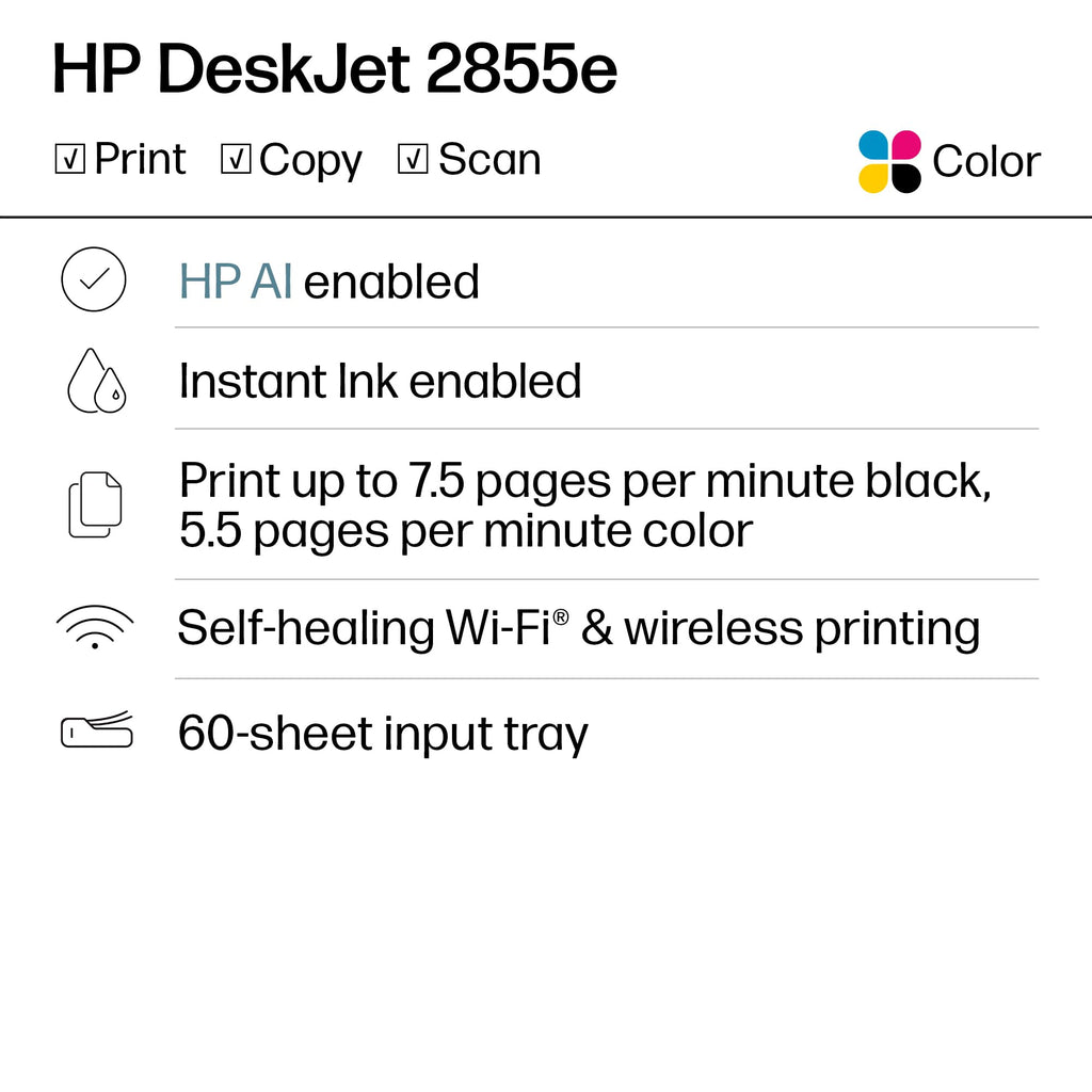 HP DeskJet 2855e Wireless All-in-One Printer, Scanner, Copier 🍁 All In One Marketplace Canada